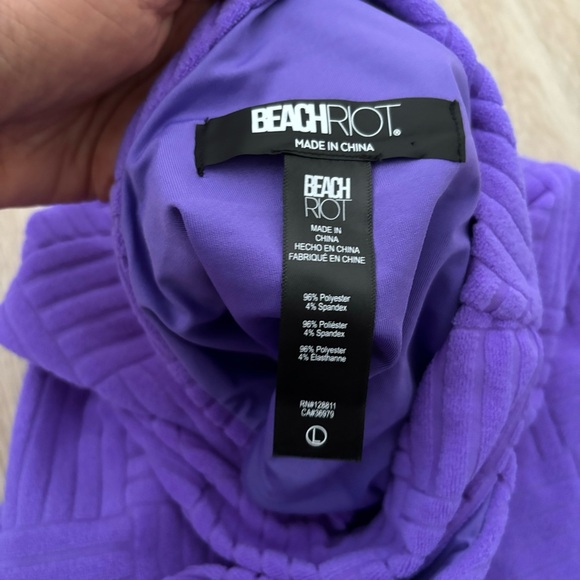 New Beach Riot Terry Celine One-Piece Purple One Shoulder Swimsuit Size Large - Picture 8 of 8
